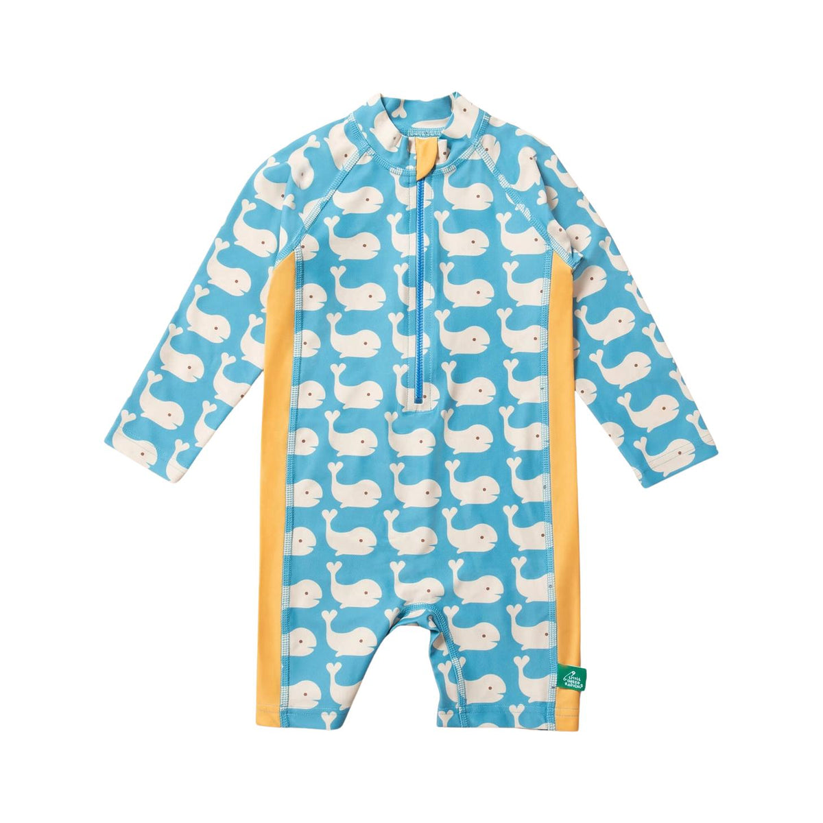 Little Green Radicals - Blue Whales Upf 50 Recycled Sunsafe Sunsuit
