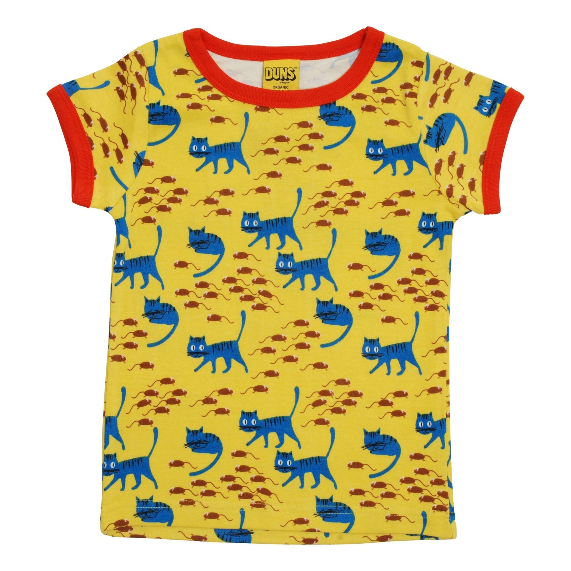 DUNS Sweden - Cats Short Sleeved Top (Lemon Chrome) (6 years)