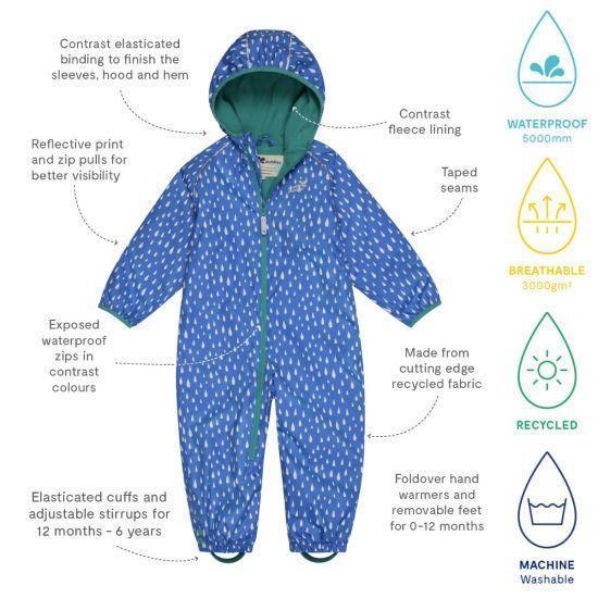 Muddy Puddles - EcoSplash All-in-One (Victoria Blue Raindrop) (6-12 Months)