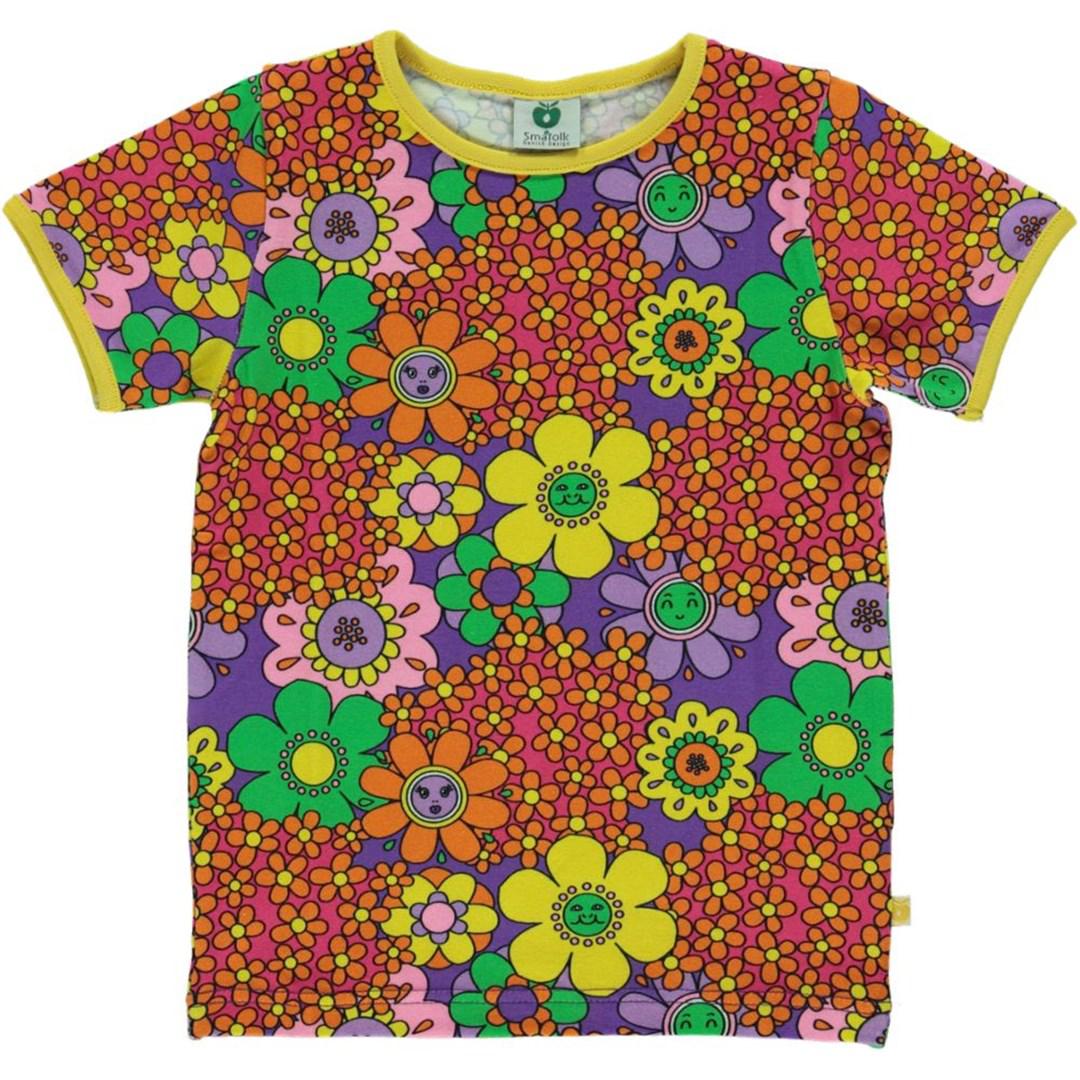 Småfolk - Flower Short Sleeved Top (Purple) (2-3 Years)