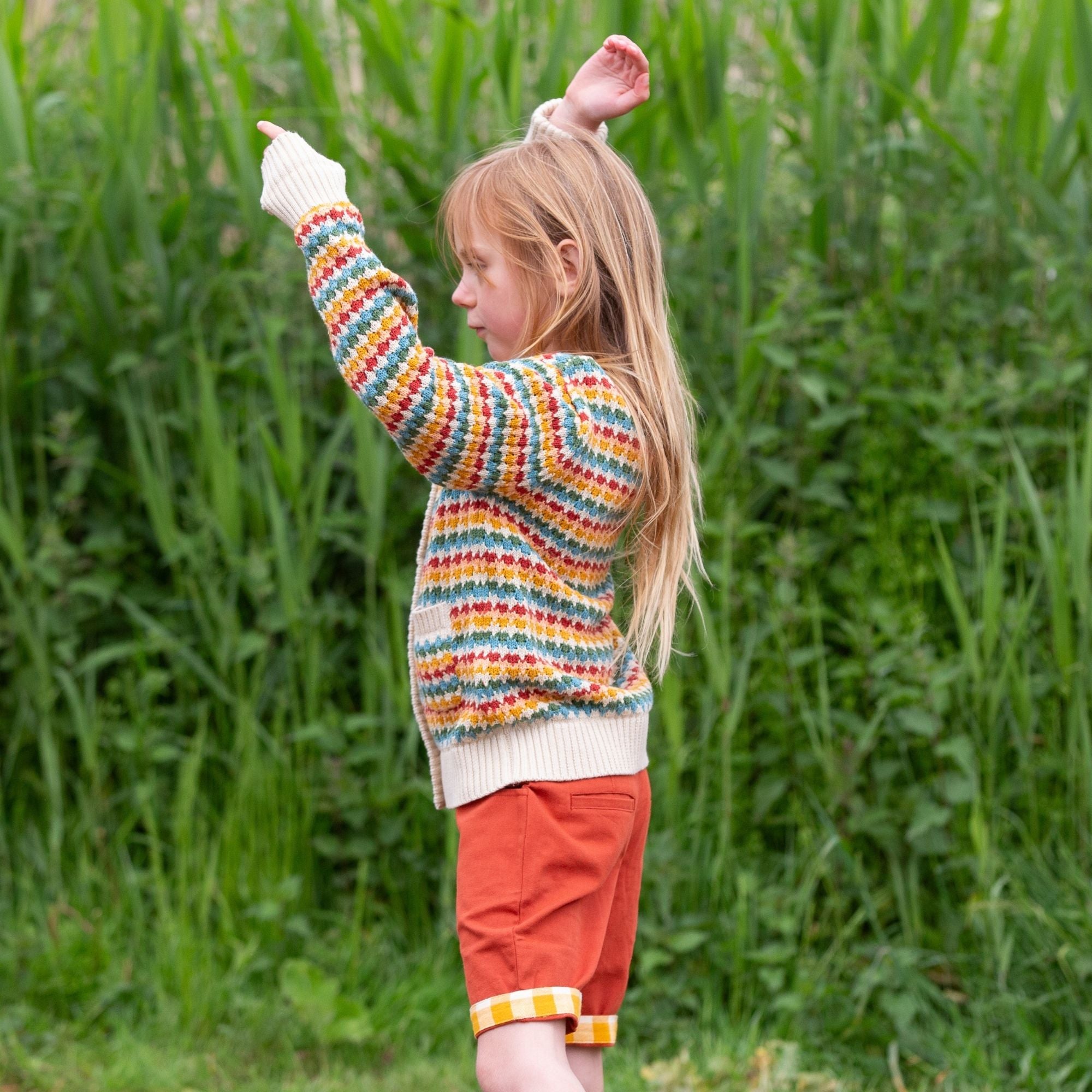 Little Green Radicals - From One To Another Rainbow Days Knitted Cardigan