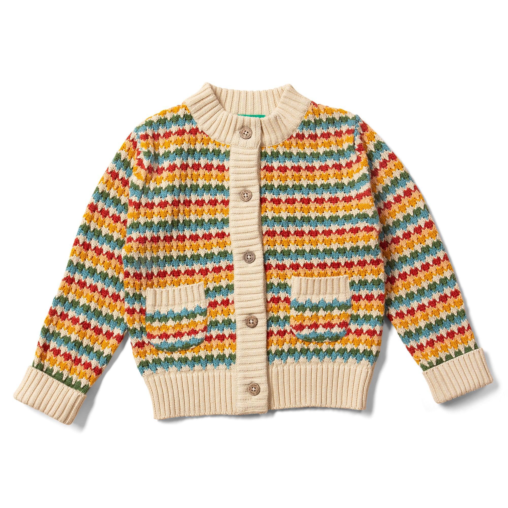 Little Green Radicals - From One To Another Rainbow Days Knitted Cardigan