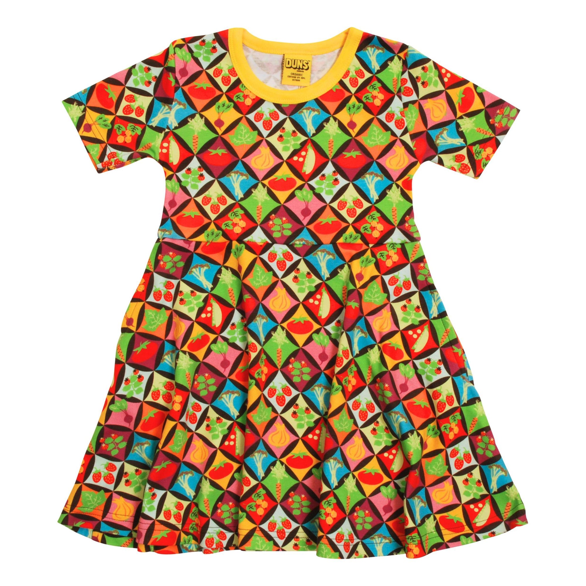 DUNS Sweden - Harlequin Veges Short Sleeved Skater Dress