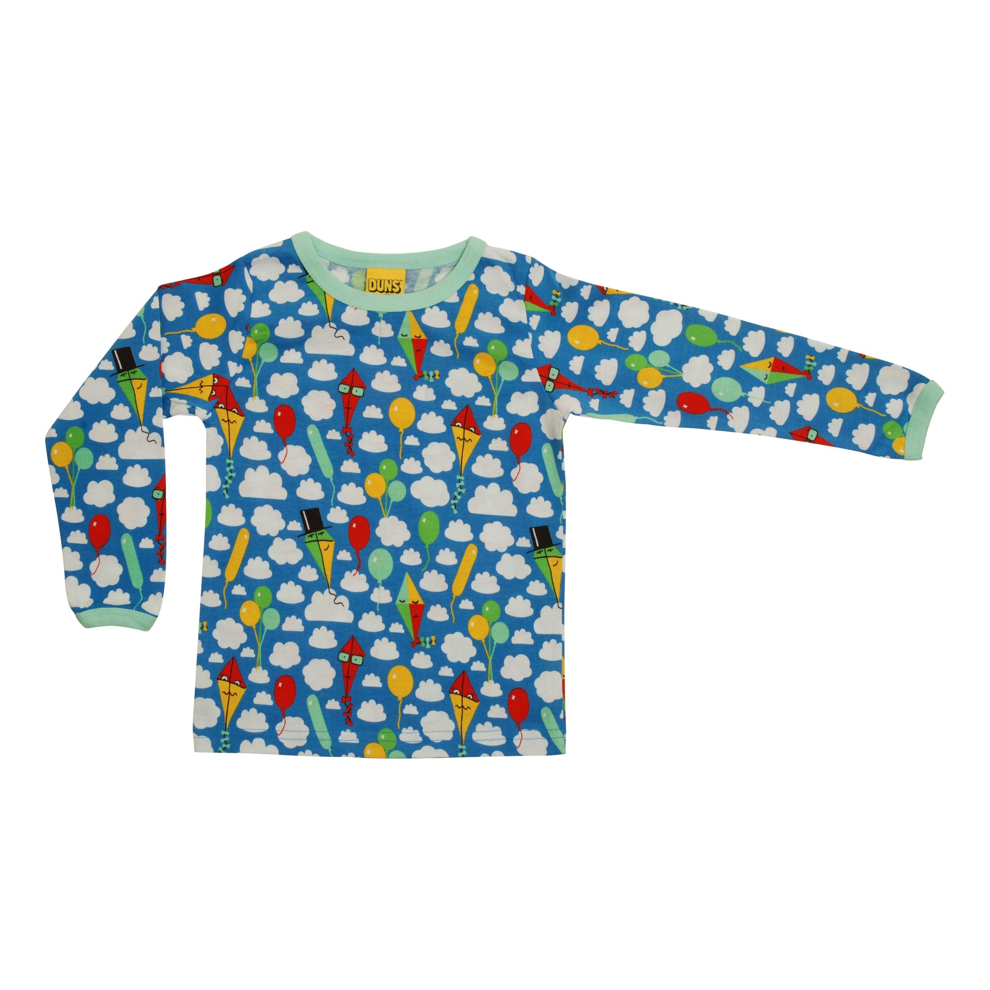 DUNS Sweden - Kite and Clouds (Blue) Long Sleeved Top (10 Years)
