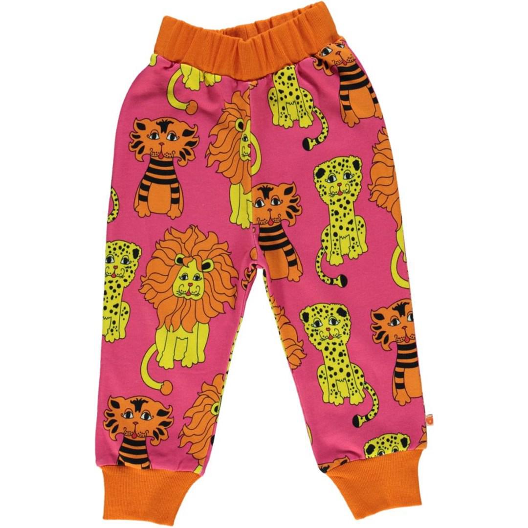 Småfolk - Lion, Tiger & Leopard Sweatpants (Carmine) (2-3 Years)