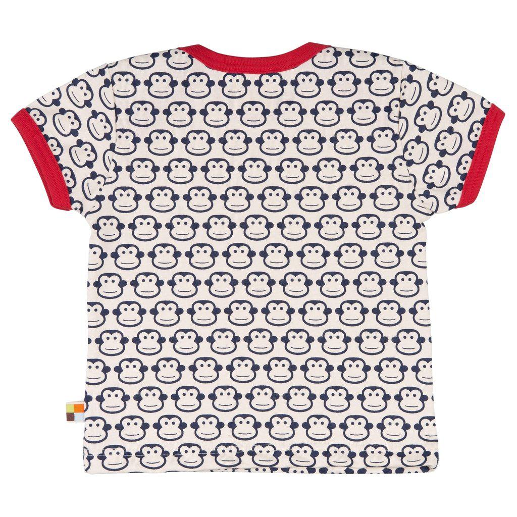 Loud + Proud - Navy Monkey Short Sleeved Top (5-6 Years)