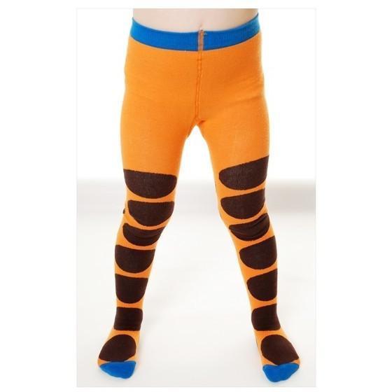 DUNS Sweden - Orange and Brown Dot Tights (9-12 Months)