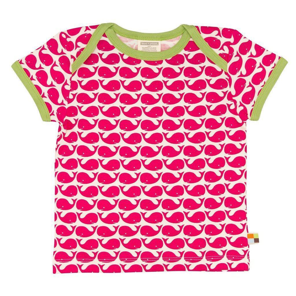 Loud + Proud - Rosenrot Whales Short Sleeved Top
