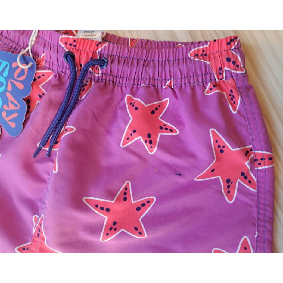 Muddy Puddles - SECONDS - UV Protective Swim Shorts Pink Starfish (7 - 8 Years)