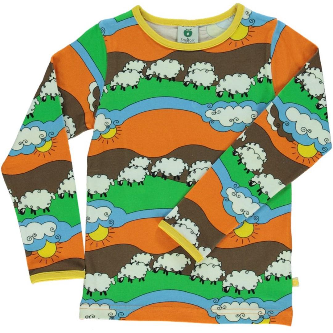 Småfolk - Sheep Long Sleeved Top (Blue Grotto)