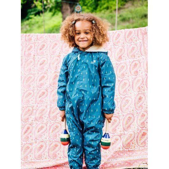 Muddy Puddles - Teal Raindrop All-in-one Scampsuit (6-12 Months)