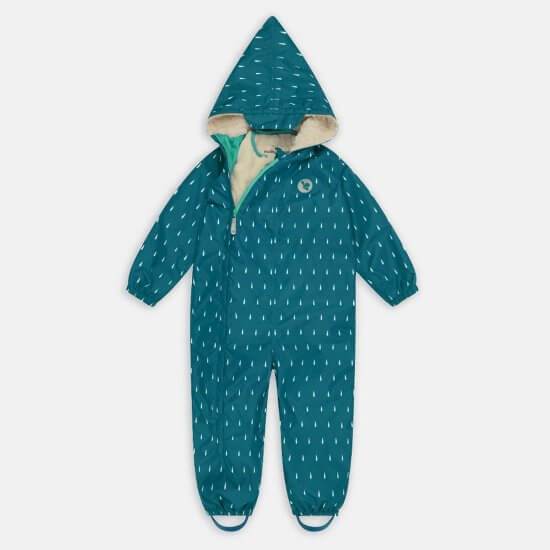 Muddy Puddles - Teal Raindrop All-in-one Scampsuit (6-12 Months)