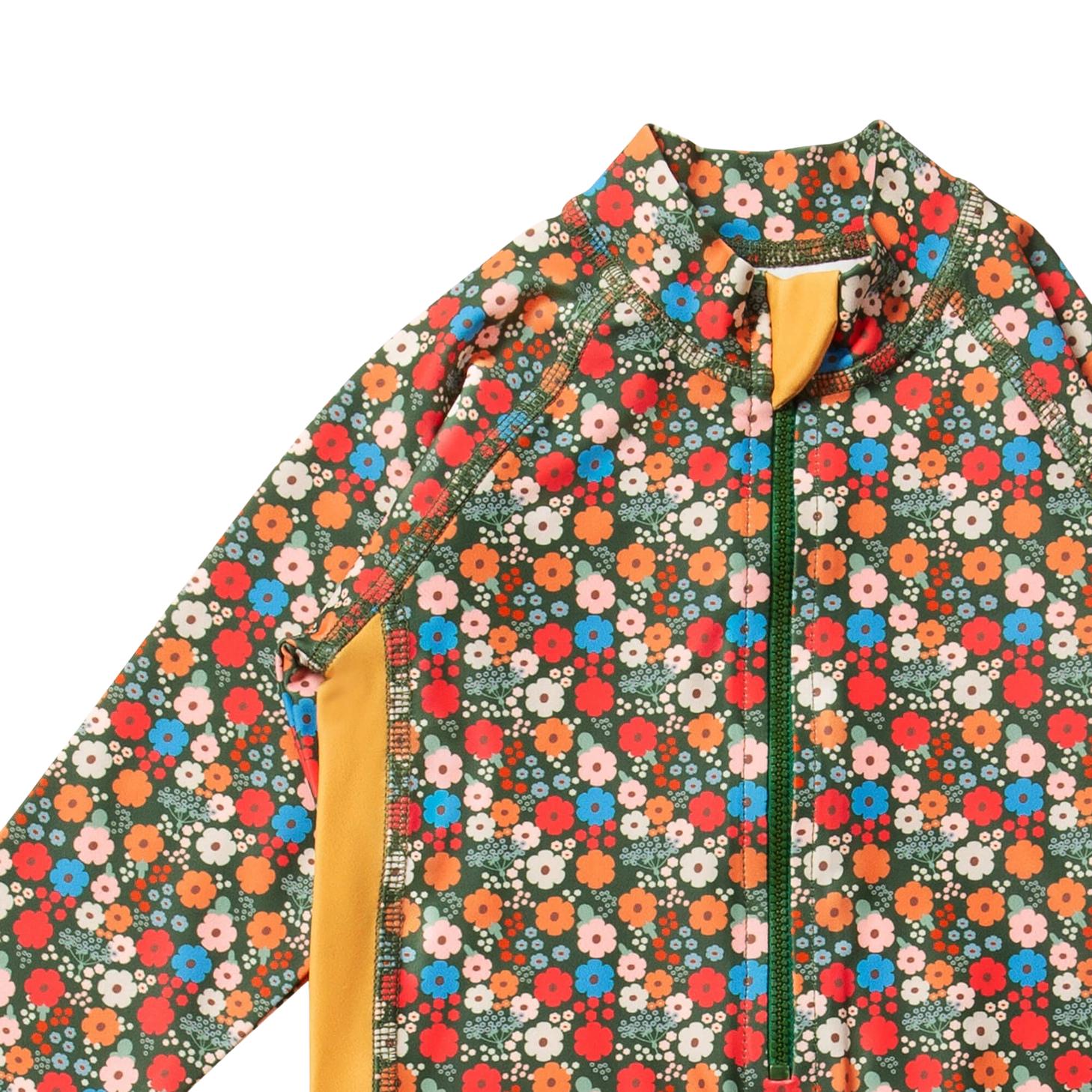 Little Green Radicals - Vintage Flowers Upf 50 Recycled Sunsafe Sunsuit