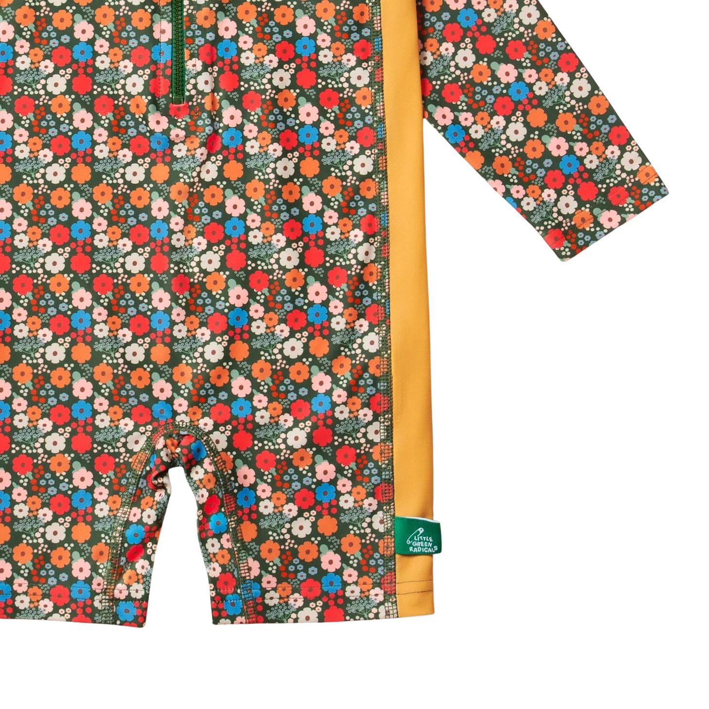 Little Green Radicals - Vintage Flowers Upf 50 Recycled Sunsafe Sunsuit