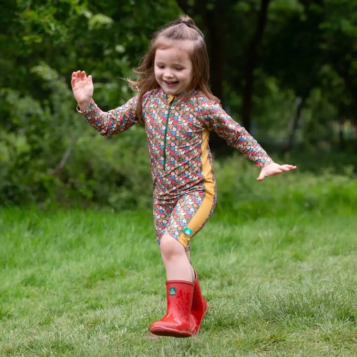 Little Green Radicals - Vintage Flowers Upf 50 Recycled Sunsafe Sunsuit