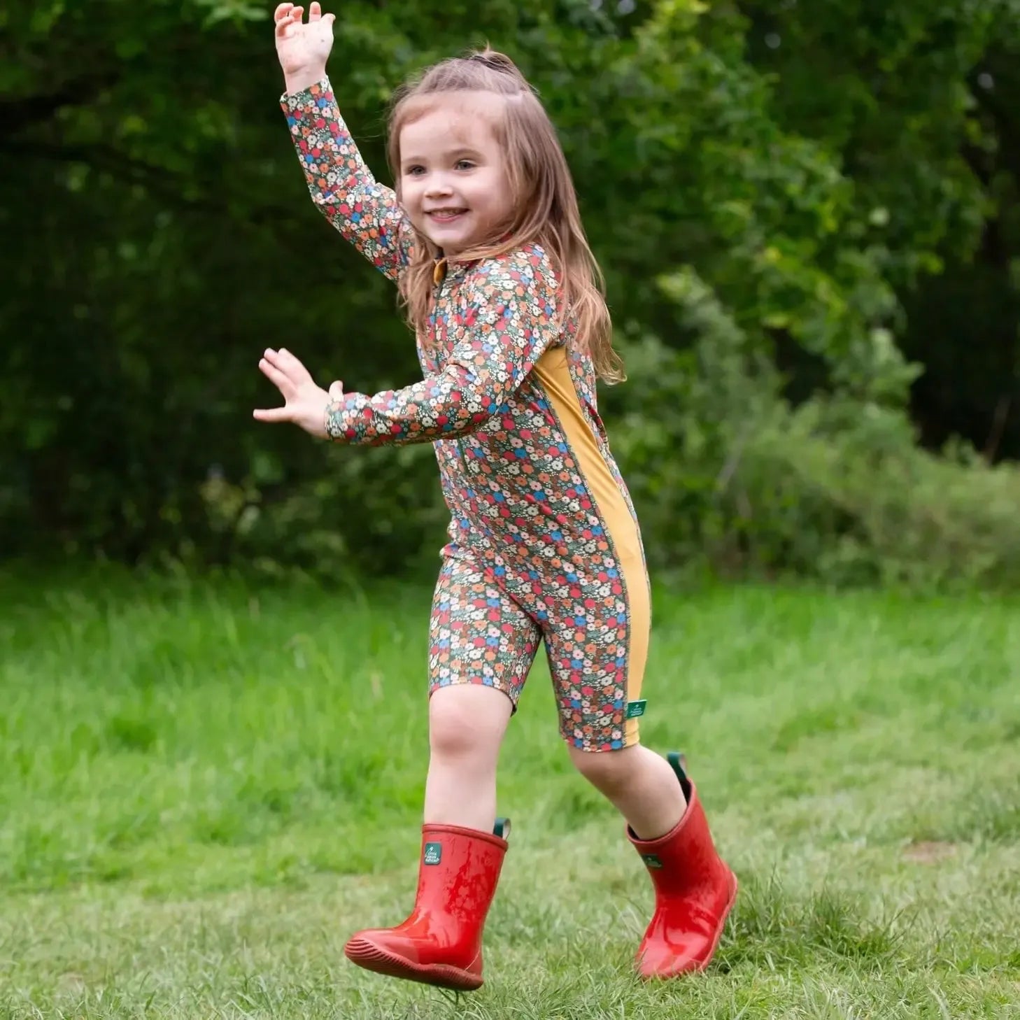 Little Green Radicals - Vintage Flowers Upf 50 Recycled Sunsafe Sunsuit