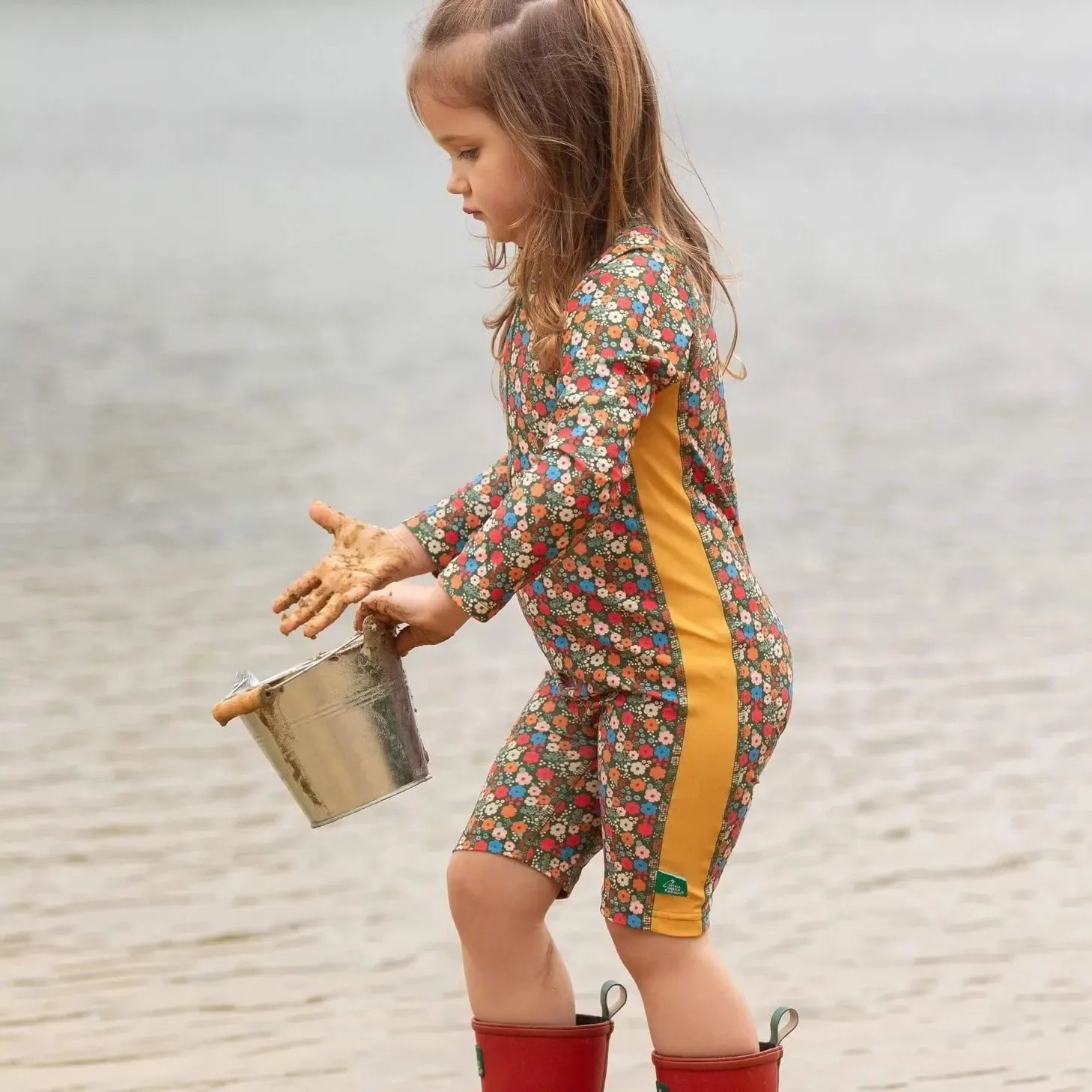 Little Green Radicals - Vintage Flowers Upf 50 Recycled Sunsafe Sunsuit