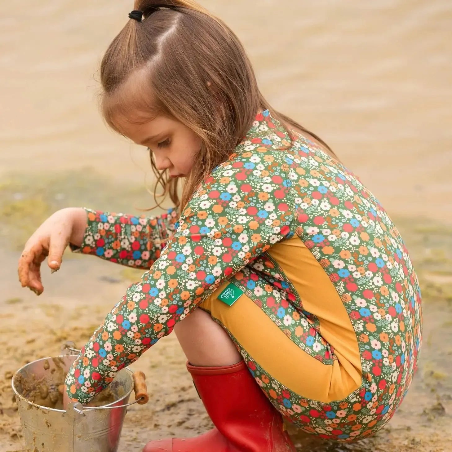 Little Green Radicals - Vintage Flowers Upf 50 Recycled Sunsafe Sunsuit