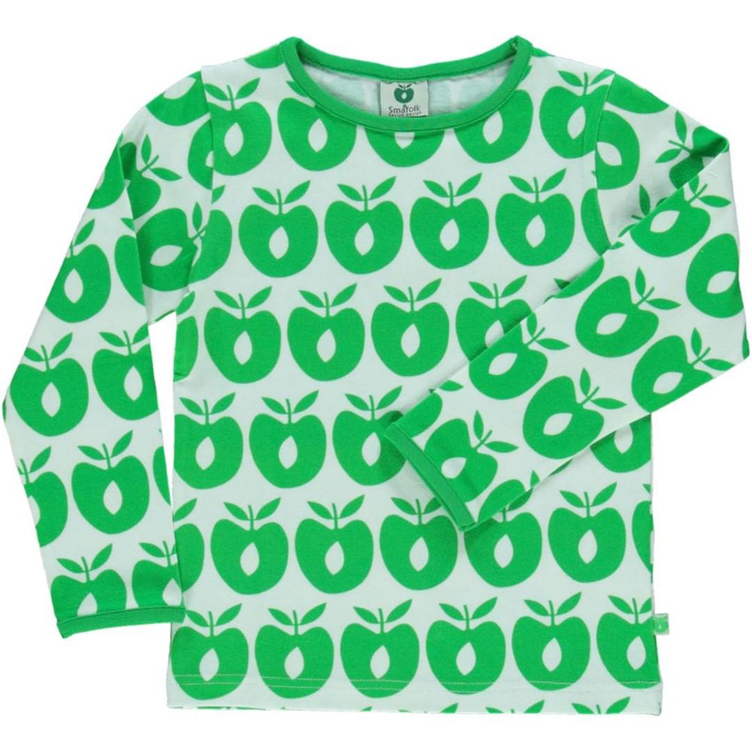 Småfolk - Apple Long Sleeved Top (Green and White)