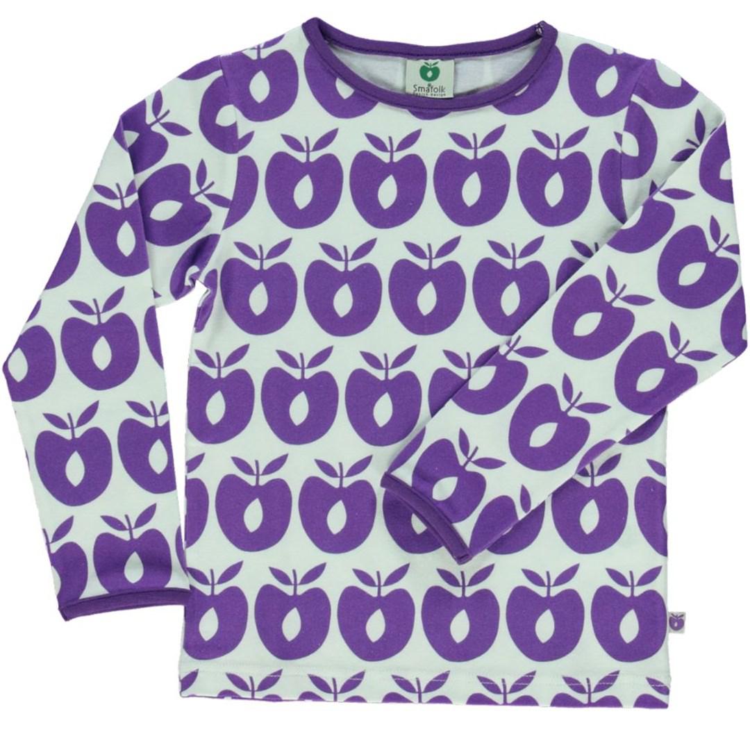 Småfolk - Apple Long Sleeved Top (Purple and White)