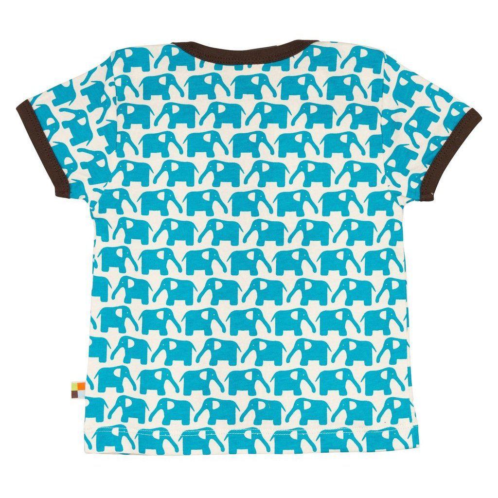 Loud + Proud - Aqua Elephants Short Sleeved Top