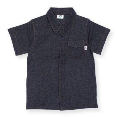 JNY - Denim-look Short Sleeved Shirt with Collar