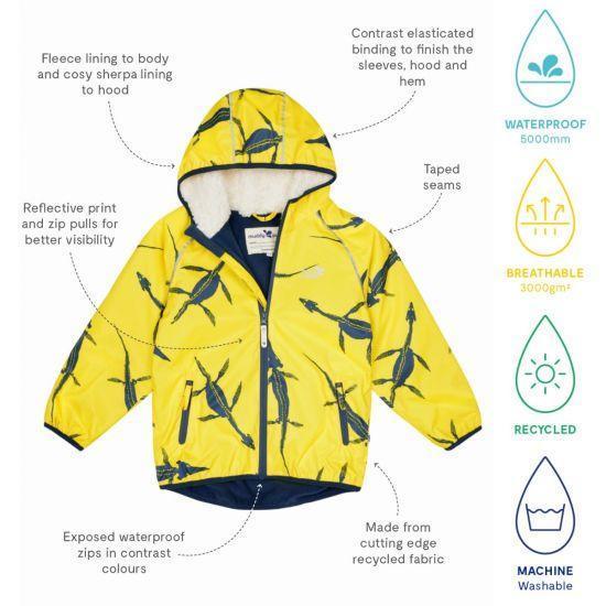 Muddy Puddles - EcoSplash Jacket (Yellow Ichthyossaurus) (18-24 months)