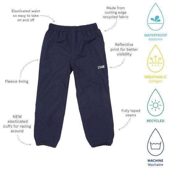 Muddy Puddles - EcoSplash Trousers (Navy - fleece-lined)