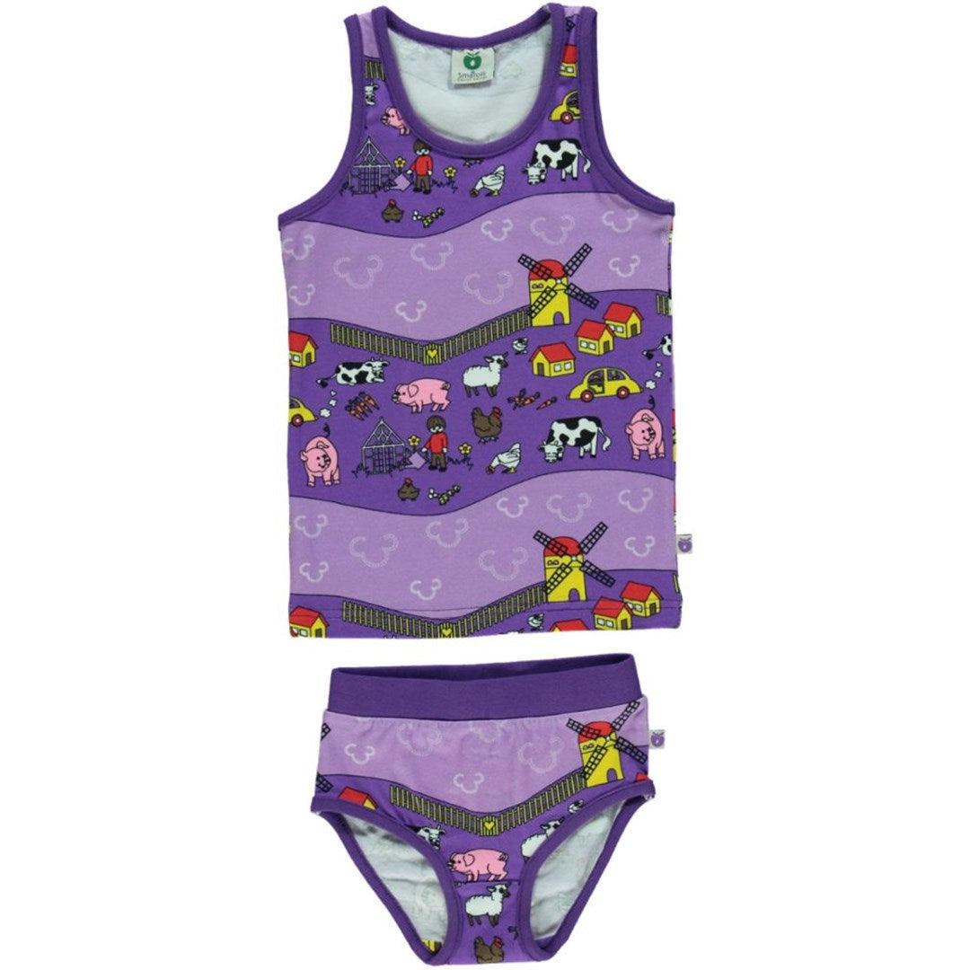 Småfolk - Farm Underwear Set (Purple Heart)