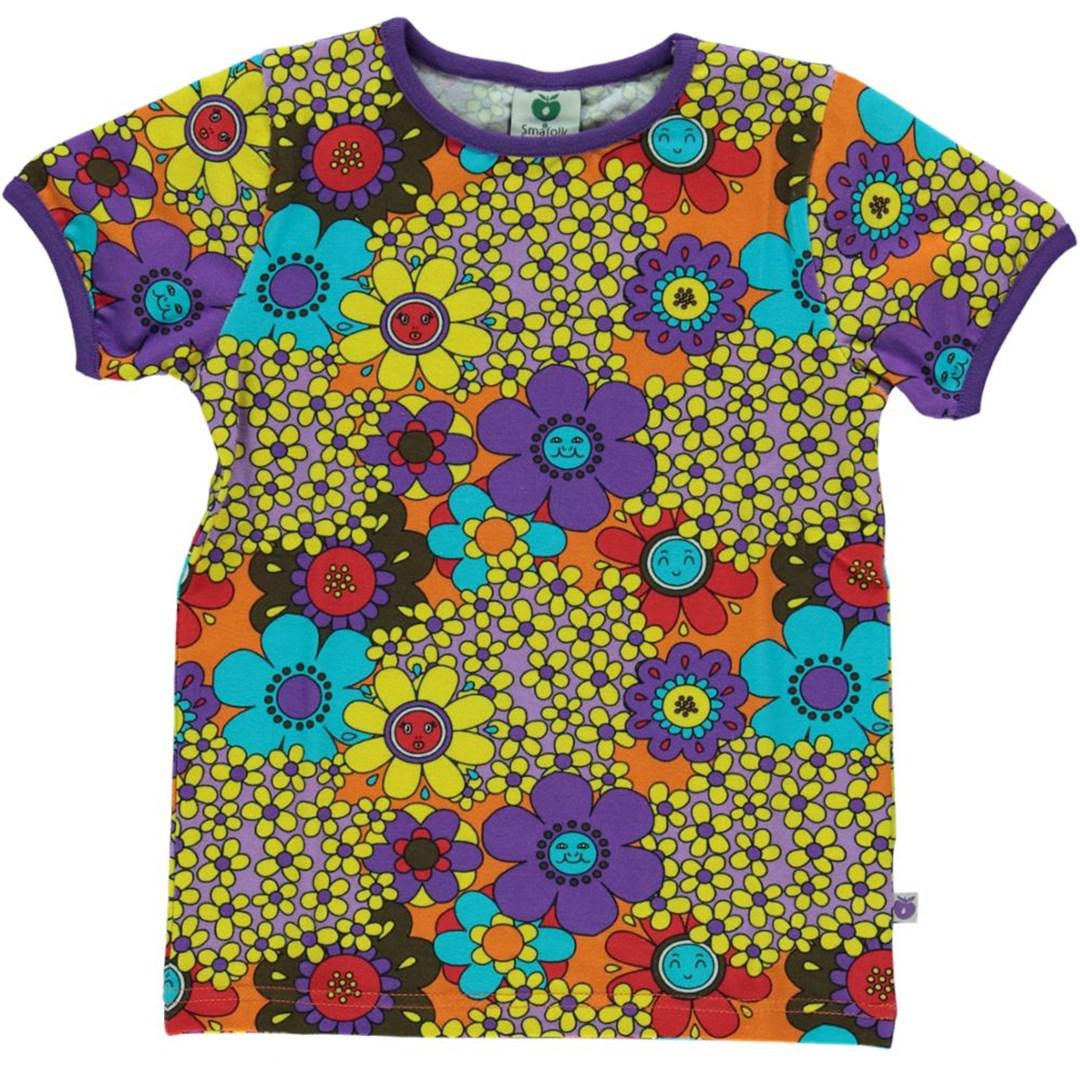 Småfolk - Flower Short Sleeved Top (Orange)