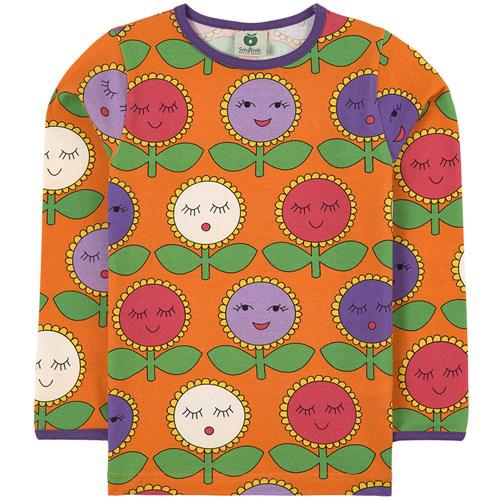 Småfolk - Happy Flowers Long Sleeved Top (Orange)