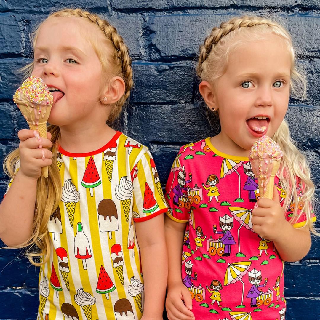 Småfolk - Ice Cream Stand Short Sleeved Top (Carmine) (4-5 Years)