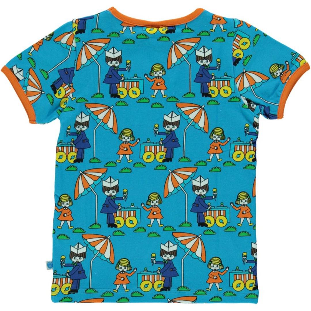 Småfolk - Ice Cream Stand Short Sleeved Top (Ocean Blue) (9-10 Years)