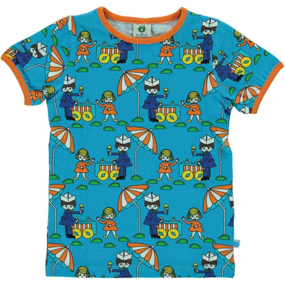Småfolk - Ice Cream Stand Short Sleeved Top (Ocean Blue) (9-10 Years)