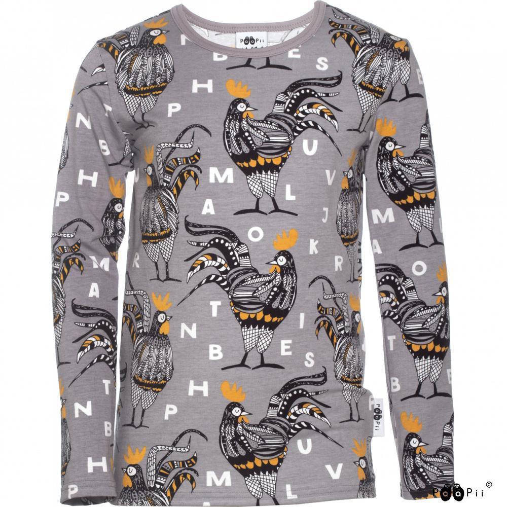 Paapii - Long Sleeved Rooster Top (Grey / Ochre)