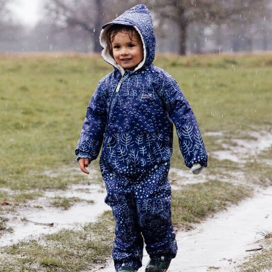 Muddy Puddles - Navy Botanical All-in-One Scampsuit (6-12 months)