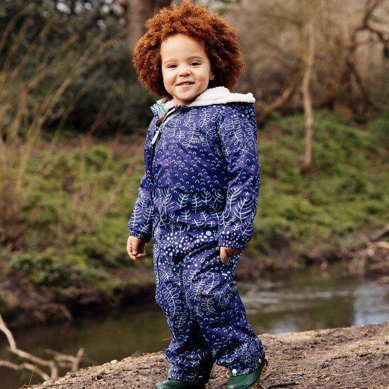 Muddy Puddles - Navy Botanical All-in-One Scampsuit (6-12 months)