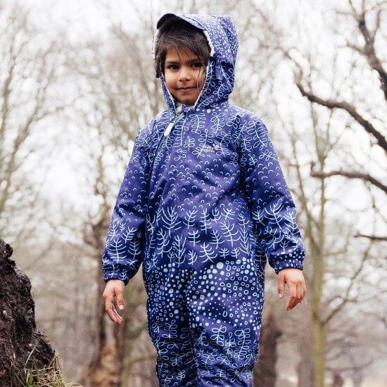 Muddy Puddles - Navy Botanical All-in-One Scampsuit (6-12 months)