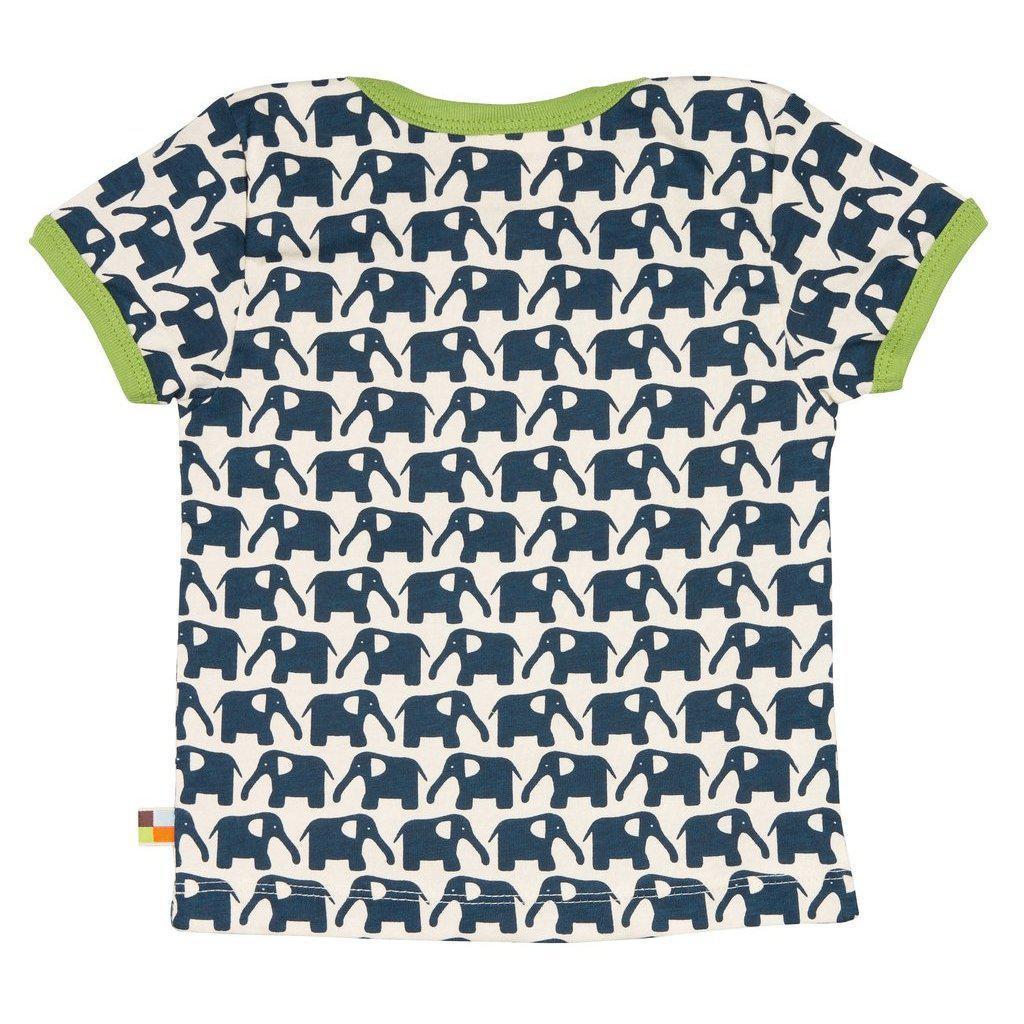 Loud + Proud - Ultramarine Elephants Short Sleeved Top (5 - 6 Years)