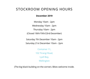 December Stockroom Opening Hours