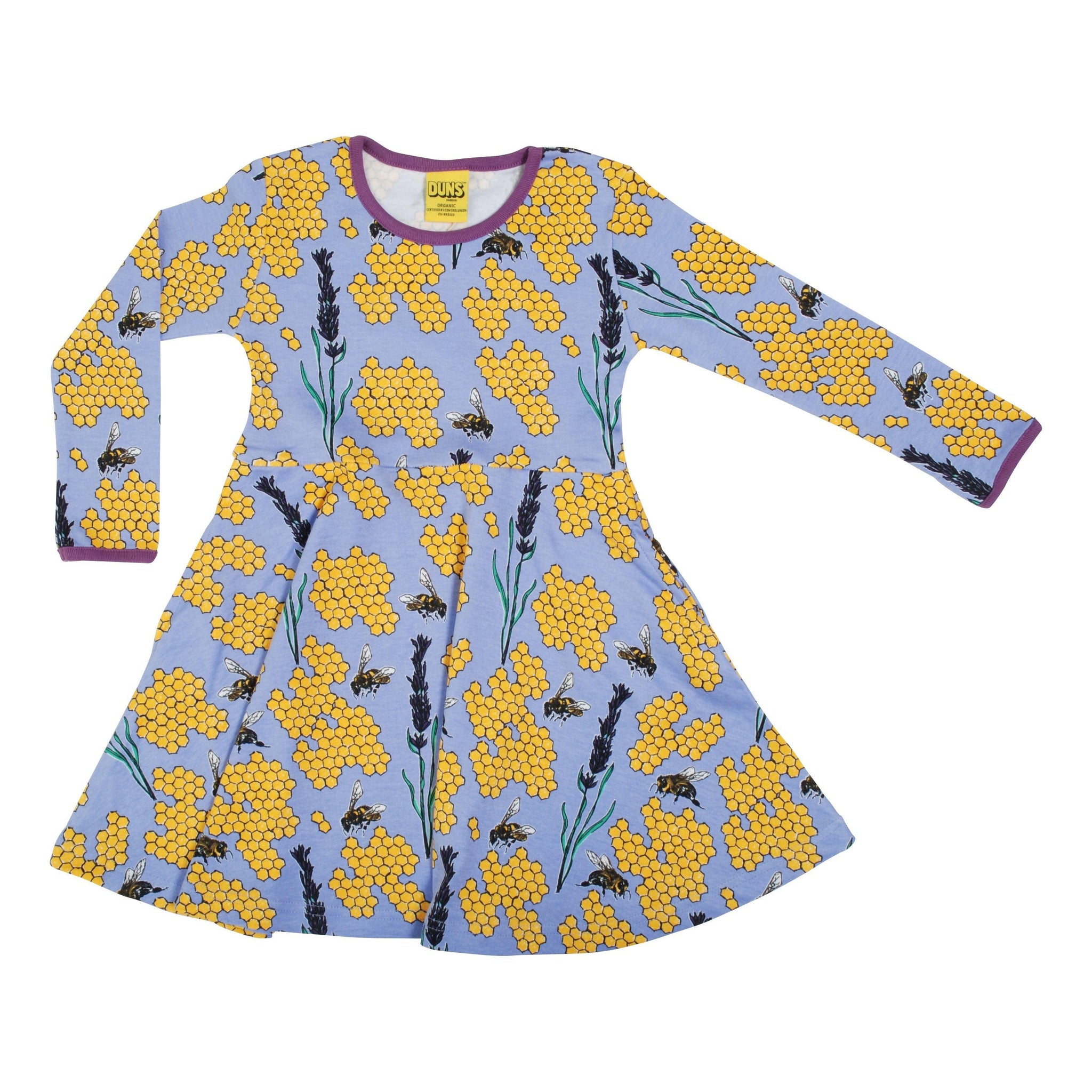 DUNS Sweden - Bee and Grape Long Sleeved Skater Dress (12 Years)