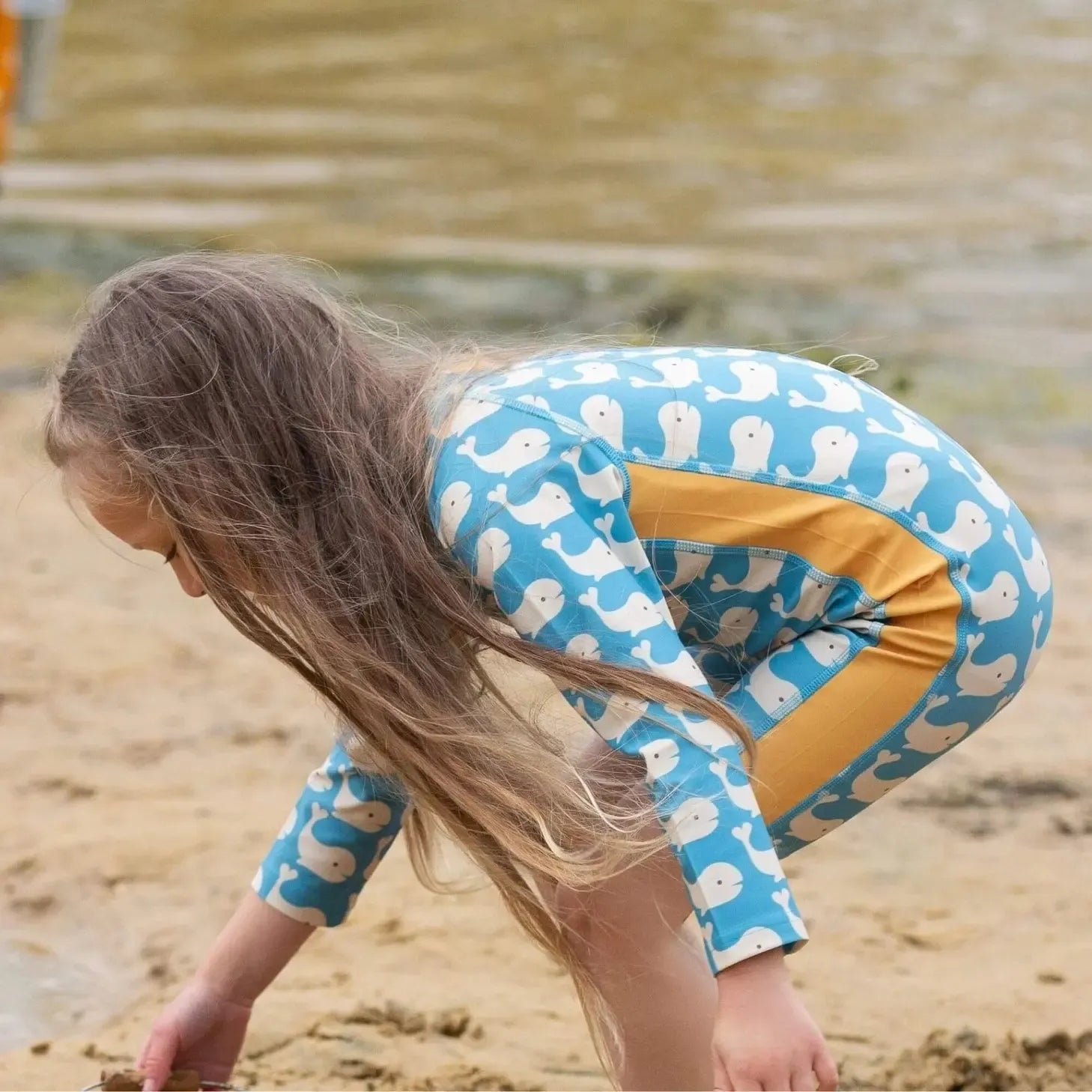 Little Green Radicals - Blue Whales Upf 50 Recycled Sunsafe Sunsuit