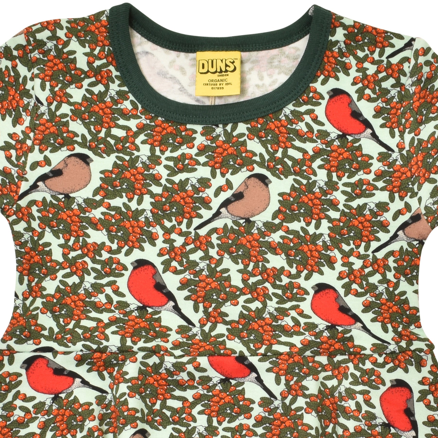 DUNS Sweden - Bullfinch Honeydew Blue Short Sleeved Skater Dress