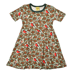 DUNS Sweden - Bullfinch Honeydew Blue Short Sleeved Skater Dress