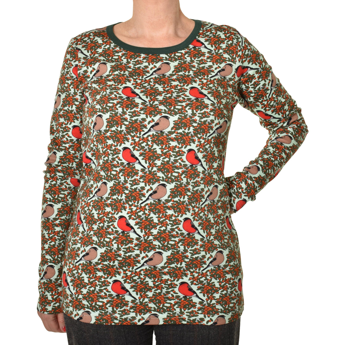 DUNS Sweden - Bullfinch Honeydew Blue Women's Long Sleeved Top