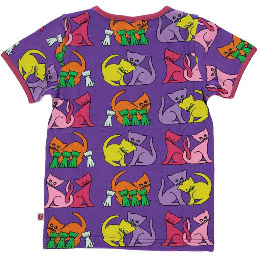 Småfolk - Cat Short Sleeved Top (Purple) (2-3 Years)