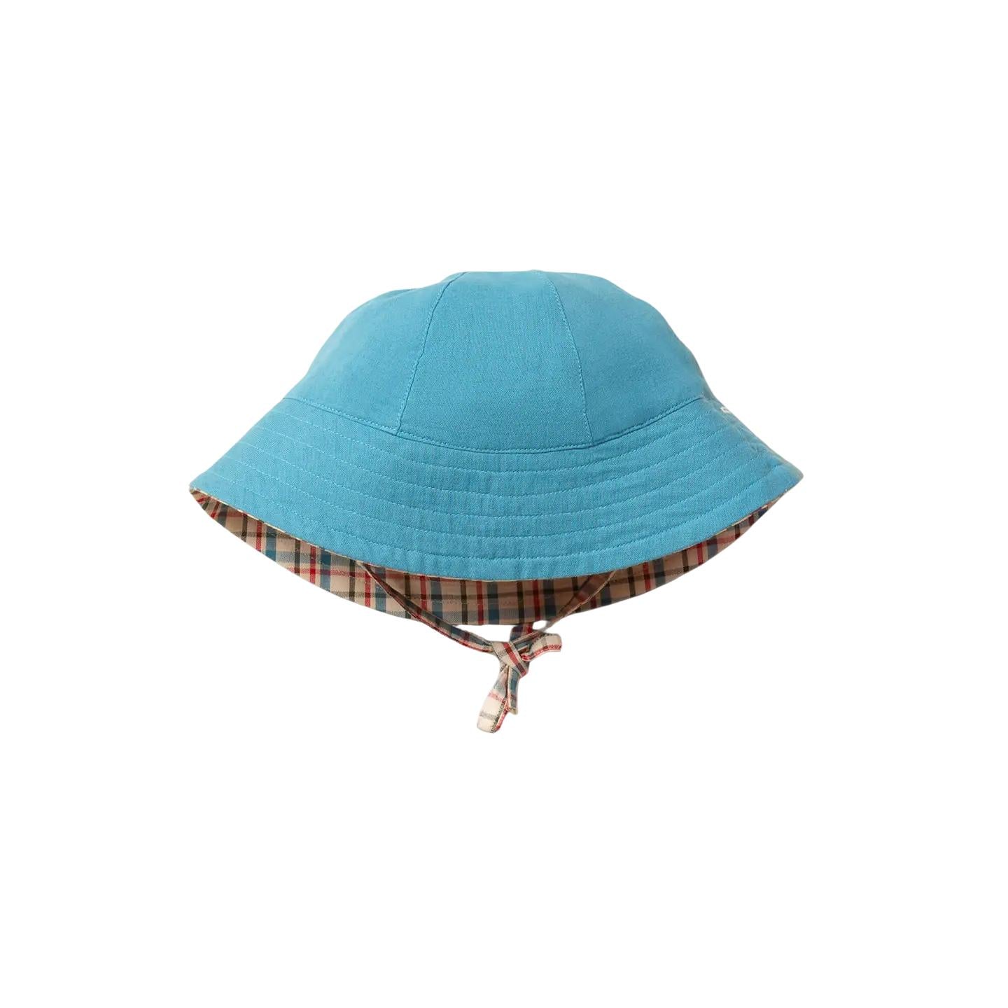 Little Green Radicals - Checked Seersucker Reversible Sunhat