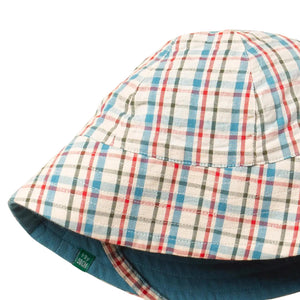 Little Green Radicals - Checked Seersucker Reversible Sunhat