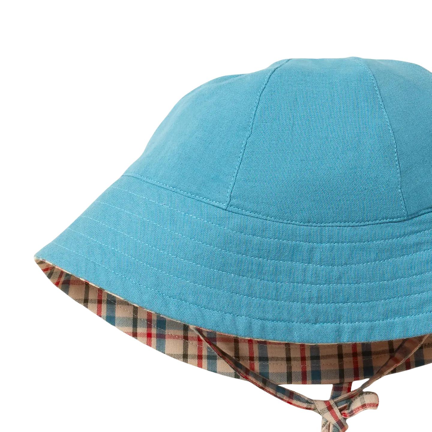 Little Green Radicals - Checked Seersucker Reversible Sunhat