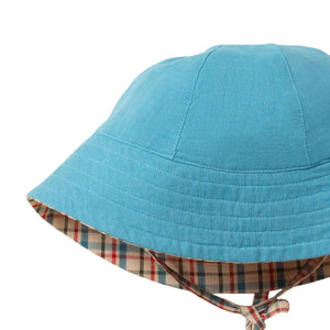 Little Green Radicals - Checked Seersucker Reversible Sunhat